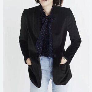 Madewell Black Crushed Velvet Blazer Size 00